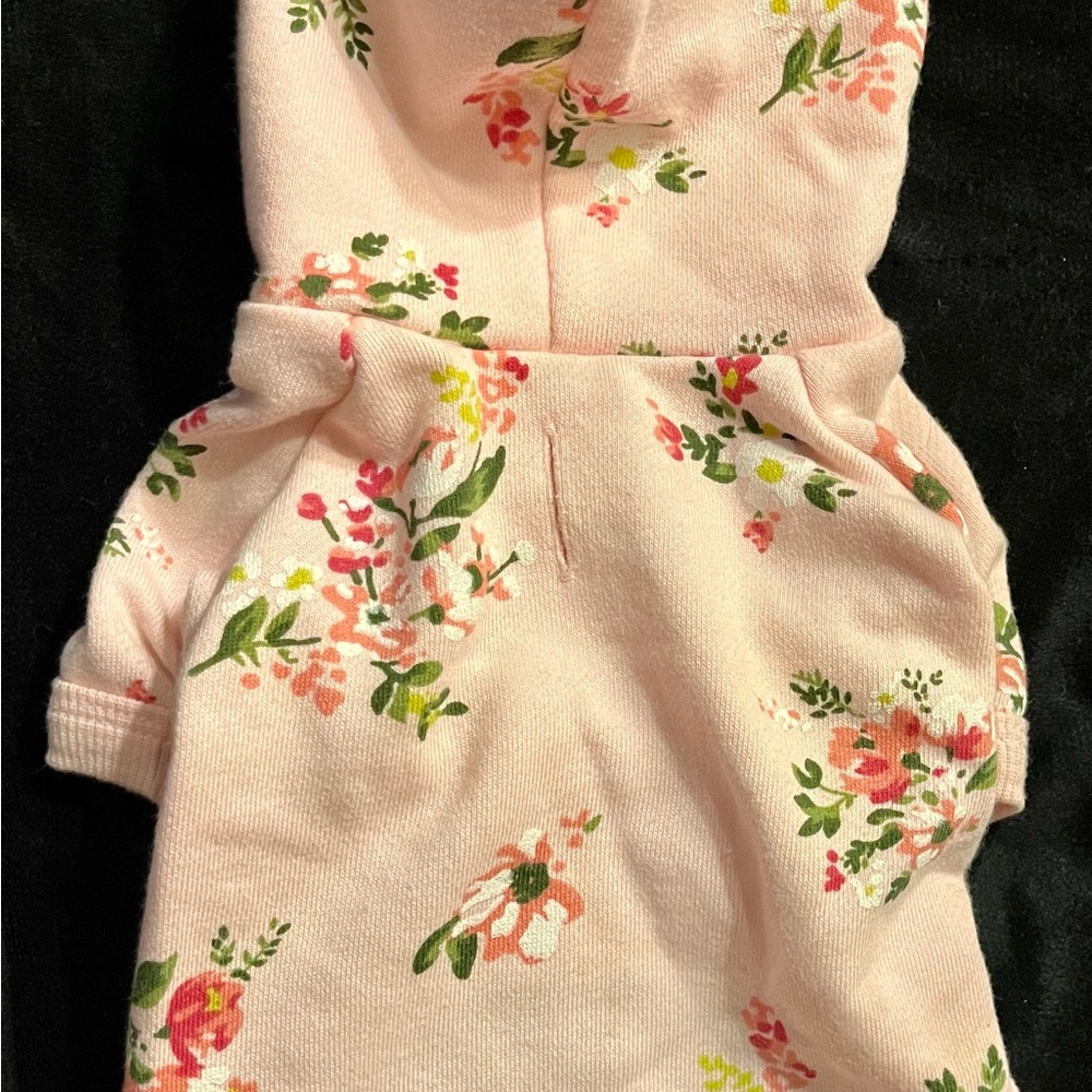 Floral Dog Hoodie - Pink